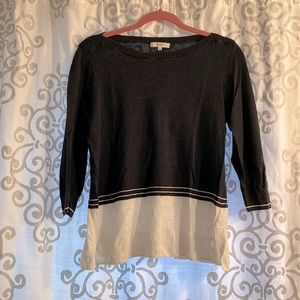 Black and white crewneck sweater